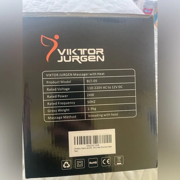 VIKTOR JURGEN Shiatsu Neck and Back Massager with Heat Deep Tissue Kneading
